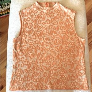 ST JOHN vintage Y2k high neck sleeveless classic org top /blouse